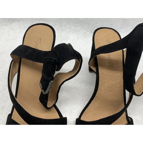 Madewell Sandal Shoes Womens Size 9 Strappy Black Suede Heels Party Church AE243 - Picture 9 of 15